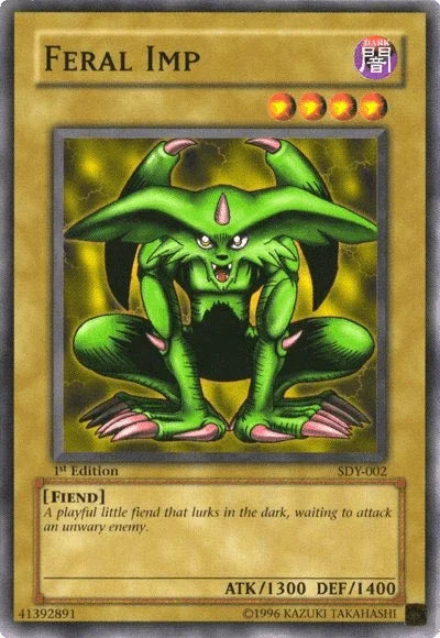 1st Edition, Common, Dark, Fiend, Normal Monster, Starter Deck: Yugi, Unlimited Feral Imp [SDY-002] Common - Trading Card World