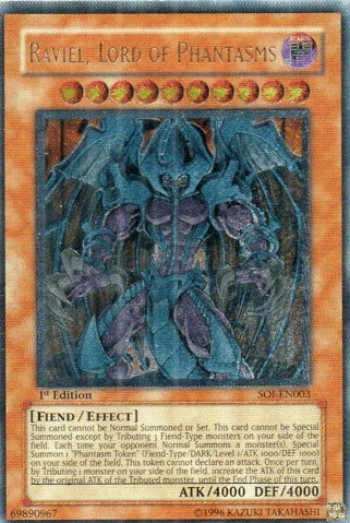 1st Edition, Dark, Effect Monster, Fiend, Shadow of Infinity, Ultimate Rare, Unlimited Raviel, Lord of Phantasms (UTR) [SOI-EN003] Ultimate Rare - Trading Card World