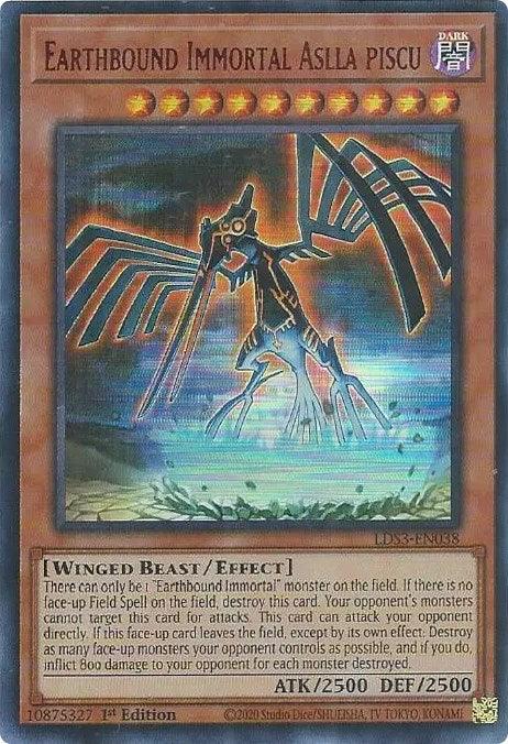 1st Edition, Dark, Effect Monster, Legendary Duelists: Season 3, Ultra Rare, Winged Beast Earthbound Immortal Aslla piscu (Red) [LDS3-EN038] Ultra Rare - Trading Card World