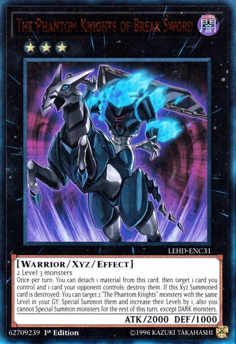 1st Edition, Dark, Legendary Hero Decks, Ultra Rare, Warrior, Xyz/Effect Monster The Phantom Knights of Break Sword [LEHD-ENC31] Ultra Rare - Trading Card World