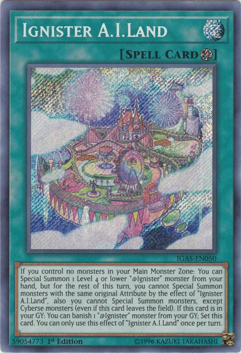 1st Edition, Field Spell, Ignition Assault, Secret Rare, Spell, Unlimited Ignister A.I.Land [IGAS-EN050] Secret Rare - Trading Card World