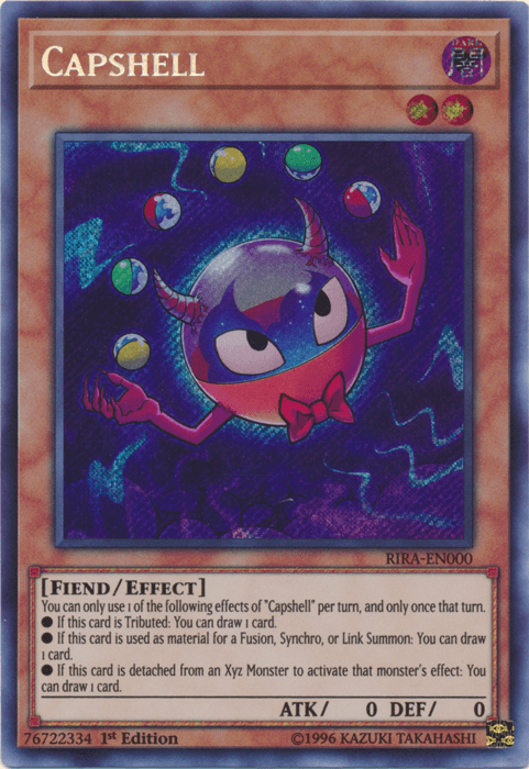 1st Edition, Dark, Effect Monster, Fiend, Rising Rampage, Secret Rare, Unlimited Capshell [RIRA-EN000] Secret Rare - Trading Card World