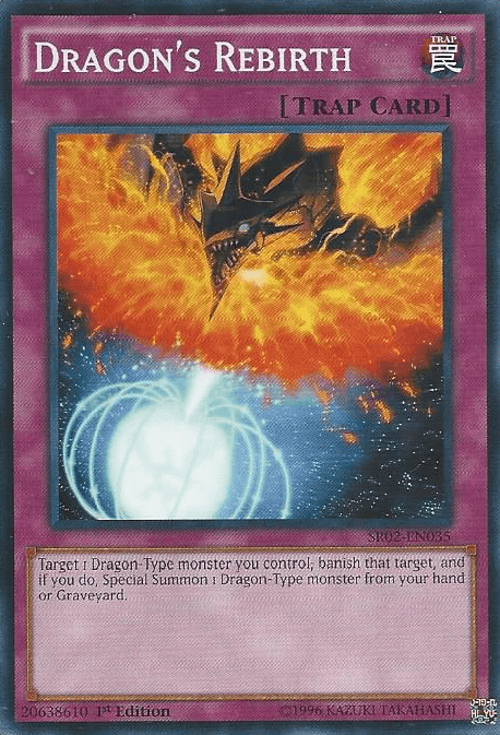 1st Edition, Common, Normal Trap, Structure Deck: Rise of the True Dragons, Trap Dragon's Rebirth [SR02-EN035] Common - Trading Card World