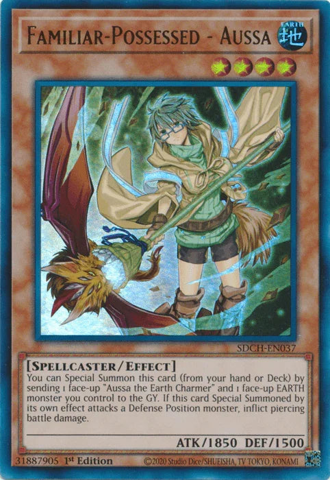 1st Edition, Earth, Effect Monster, Spellcaster, Structure Deck: Spirit Charmers, Ultra Rare Familiar-Possessed - Aussa (Alternate Art) [SDCH-EN037] Ultra Rare - Trading Card World
