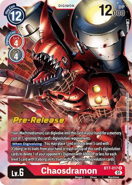 BT7-017, Digimon, Machine, Mega, Next Adventure Pre-Release Cards, Rare, Red, Virus Chaosdramon [BT7-017] [Next Adventure Pre-Release Cards] - Trading Card World