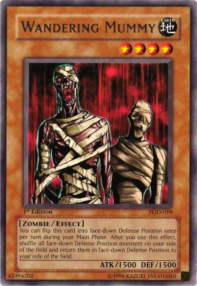 1st Edition, Earth, Effect Monster, Pharaonic Guardian, Rare, Unlimited, Zombie Wandering Mummy [PGD-019] Rare - Trading Card World