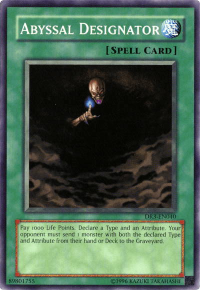 Common, Dark Revelation Volume 3, Normal Spell, Spell, Unlimited Abyssal Designator [DR3-EN040] Common - Trading Card World