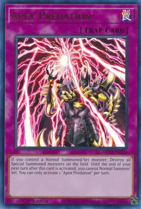 1st Edition, 2022 Tin of the Pharaoh's Gods, Normal Trap, Trap, Ultra Rare Apex Predation [MP22-EN235] Ultra Rare - Trading Card World
