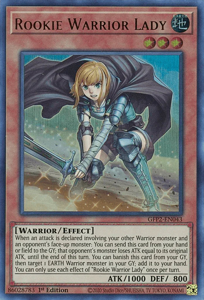 1st Edition, Earth, Effect Monster, Ghosts From the Past: The 2nd Haunting, Ultra Rare, Warrior Rookie Warrior Lady [GFP2-EN043] Ultra Rare - Trading Card World