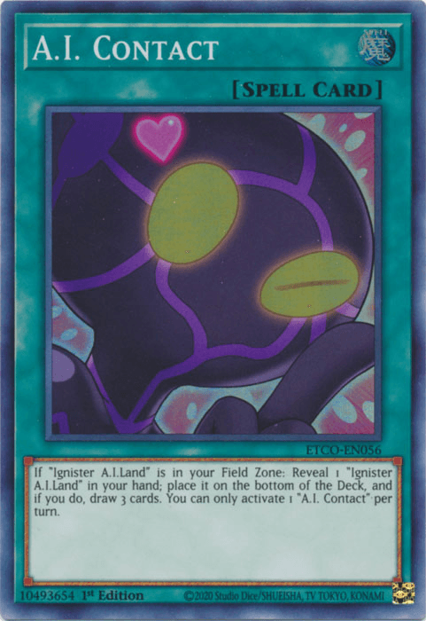 1st Edition, Eternity Code, Normal Spell, Spell, Super Rare A.I. Contact [ETCO-EN056] Super Rare - Trading Card World