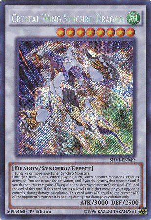 1st Edition, Dragon, Secret Rare, Shining Victories, Synchro/Effect Monster, Unlimited, Wind Crystal Wing Synchro Dragon [SHVI-EN049] Secret Rare - Trading Card World