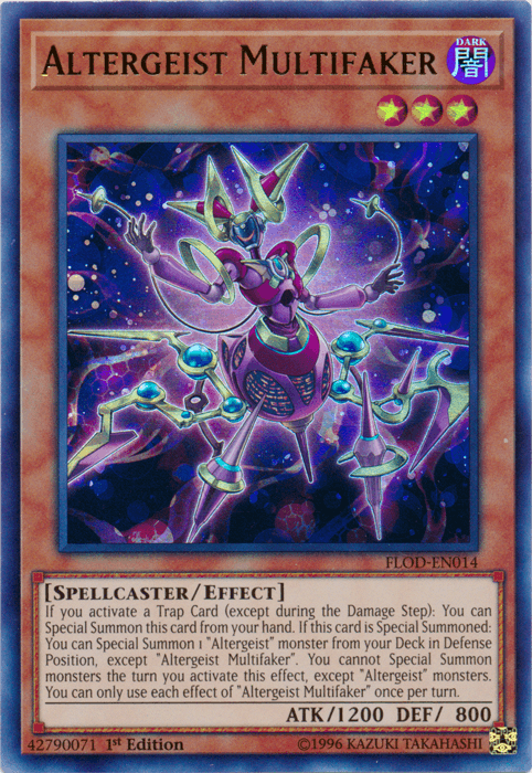 1st Edition, Dark, Effect Monster, Flames of Destruction, Spellcaster, Ultra Rare, Unlimited Altergeist Multifaker [FLOD-EN014] Ultra Rare - Trading Card World