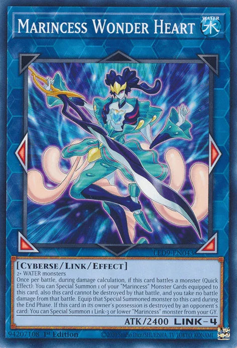 1st Edition, Common, Cyberse, Legendary Duelists: Duels From the Deep, Link/Effect Monster, Water Marincess Wonder Heart [LED9-EN043] Common - Trading Card World