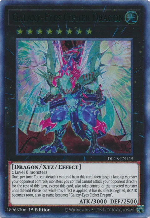 1st Edition, Dragon, Dragons of Legend: The Complete Series, Light, Ultra Rare, Xyz/Effect Monster Galaxy-Eyes Cipher Dragon (Green) [DLCS-EN125] Ultra Rare - Trading Card World