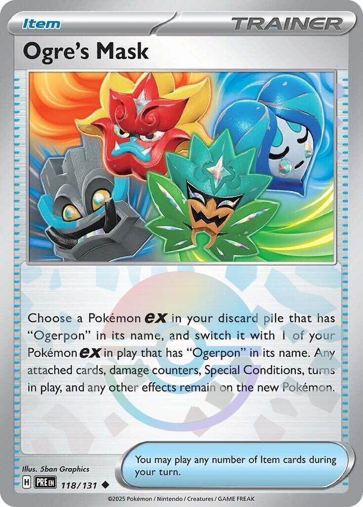 118, Holofoil, Item, Scarlet & Violet: Prismatic Evolutions, Uncommon Ogre's Mask (118/131) (Poke Ball Pattern) [Scarlet & Violet: Prismatic Evolutions] - Trading Card World
