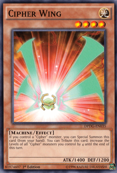 1st Edition, Common, Duelist Pack: Dimensional Guardians, Effect Monster, Light, Machine Cipher Wing [DPDG-EN035] Common - Trading Card World