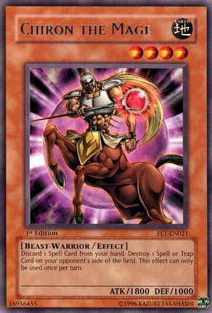 1st Edition, Beast-Warrior, Earth, Effect Monster, Flaming Eternity, Rare, Unlimited Chiron the Mage [FET-EN021] Rare - Trading Card World