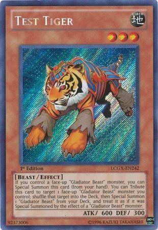 1st Edition, Beast, Earth, Effect Monster, Legendary Collection 2, Secret Rare, Unlimited Test Tiger [LCGX-EN242] Secret Rare - Trading Card World