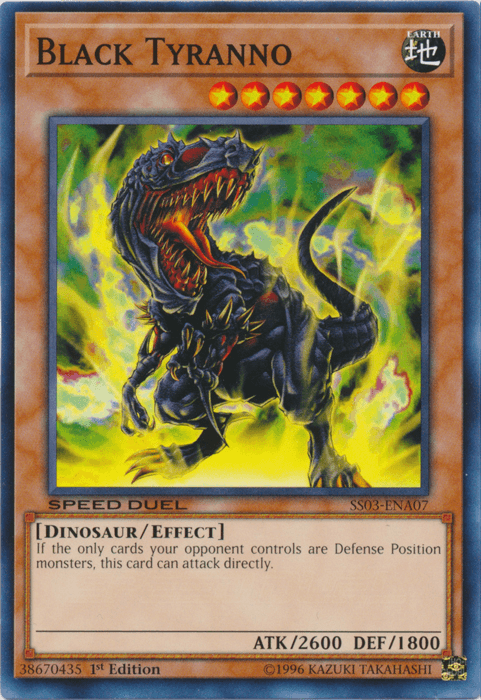 1st Edition, Common, Dinosaur, Earth, Effect Monster, Speed Duel: Ultimate Predators Black Tyranno [SS03-ENA07] Common - Trading Card World