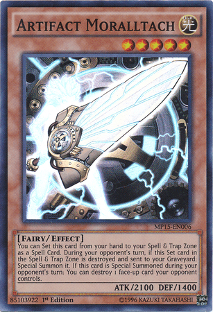 1st Edition, 2015 Mega-Tins Mega Pack, Effect Monster, Fairy, Light, Super Rare Artifact Moralltach [MP15-EN006] Super Rare - Trading Card World