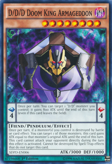 1st Edition, Common, Dark, Fiend, Pendulum/Effect Monster, Structure Deck: Pendulum Domination D/D/D Doom King Armageddon [SDPD-EN006] Common - Trading Card World