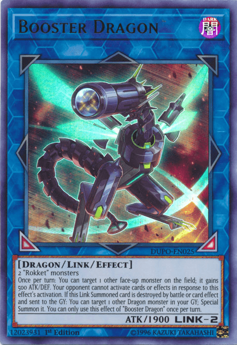 1st Edition, Dark, Dragon, Duel Power, Link/Effect Monster, Ultra Rare, Unlimited Booster Dragon [DUPO-EN025] Ultra Rare - Trading Card World