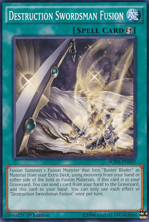 1st Edition, Breakers of Shadow, Common, Quick Play Spell, Spell, Unlimited Destruction Swordsman Fusion [BOSH-EN059] Common - Trading Card World