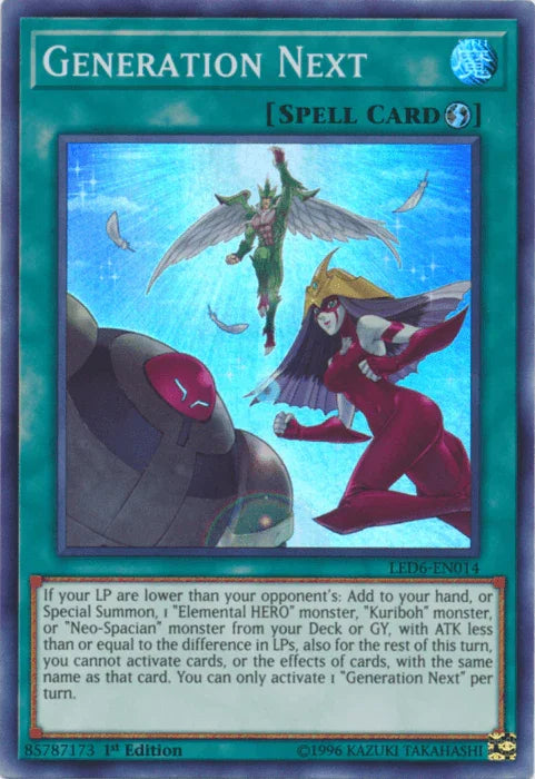 1st Edition, Legendary Duelists: Magical Hero, Quick Play Spell, Spell, Super Rare, Unlimited Generation Next [LED6-EN014] Super Rare - Trading Card World