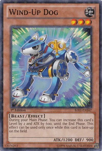 1st Edition, Battle Pack: Epic Dawn, Beast, Earth, Effect Monster, Starfoil Rare, Unlimited Wind-Up Dog [BP01-EN167] Starfoil Rare - Trading Card World
