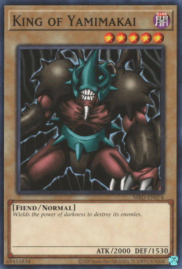 Common, Dark, Fiend, Metal Raiders, Normal Monster, Unlimited King of Yamimakai [MRD-EN074] Common - Trading Card World