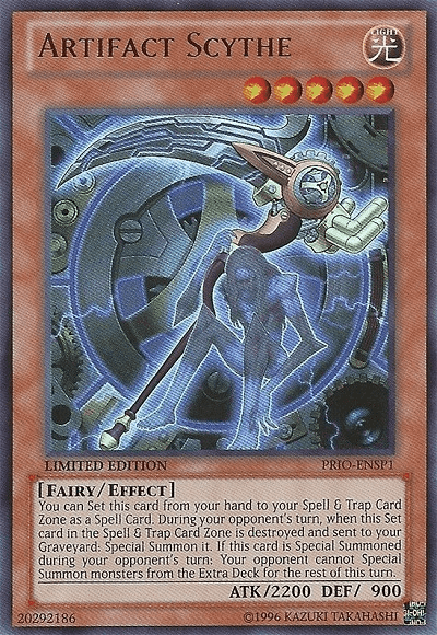 Effect Monster, Fairy, Light, Limited, Primal Origin, Ultra Rare Artifact Scythe [PRIO-ENSP1] Ultra Rare - Trading Card World