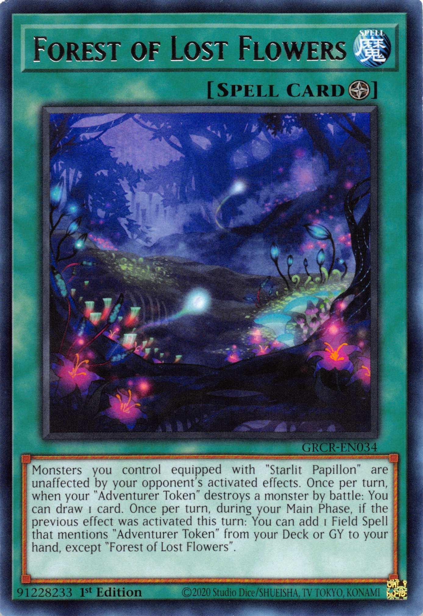 1st Edition, Field Spell, Rare, Spell, The Grand Creators Forest of Lost Flowers [GRCR-EN034] Rare - Trading Card World