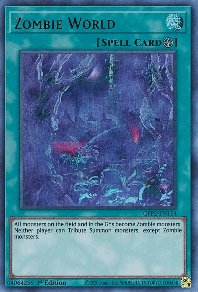 1st Edition, Ghosts From the Past: The 2nd Haunting, Ritual Spell, Spell, Ultra Rare Zombie World [GFP2-EN154] Ultra Rare - Trading Card World