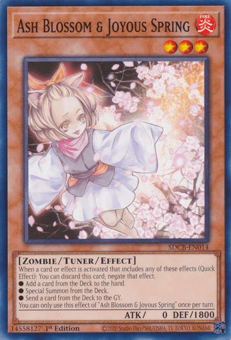 1st Edition, Common, Fire, Structure Deck: Legend of the Crystal Beasts, Tuner/Effect Monster, Zombie Ash Blossom & Joyous Spring [SDCB-EN014] Common - Trading Card World