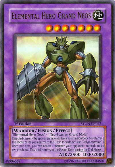 1st Edition, Earth, Fusion/Effect Monster, Strike of Neos, Ultra Rare, Unlimited, Warrior Elemental Hero Grand Neos [STON-EN035] Ultra Rare - Trading Card World