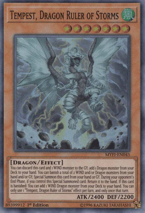 1st Edition, Dragon, Effect Monster, Mystic Fighters, Super Rare, Wind Tempest, Dragon Ruler of Storms [MYFI-EN045] Super Rare - Trading Card World