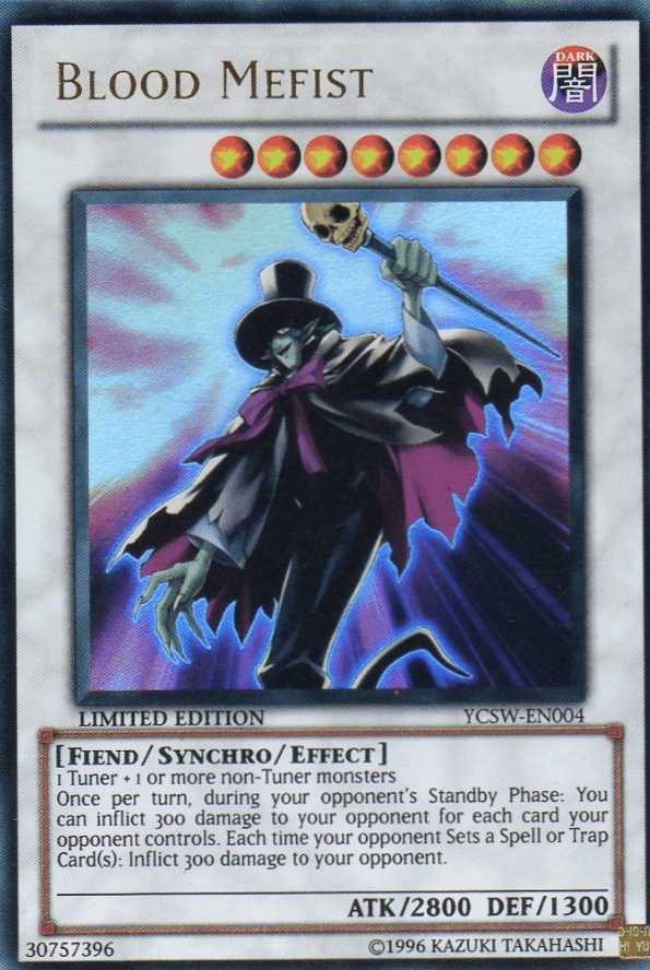 Dark, Fiend, Limited, Synchro/Effect Monster, Ultra Rare, Yu-Gi-Oh! Championship Series Prize Cards Blood Mefist [YCSW-EN004] Ultra Rare - Trading Card World