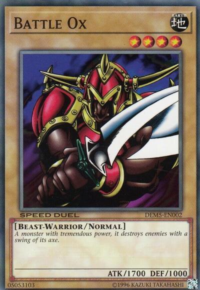 Beast-Warrior, Common, Earth, Normal Monster, Speed Duel Demo Deck, Unlimited Battle Ox [DEM5-EN002] Common - Trading Card World