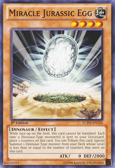 1st Edition, Common, Dinosaur, Earth, Effect Monster, Legendary Collection 4: Joey's World Miracle Jurassic Egg [LCJW-EN156] Common - Trading Card World