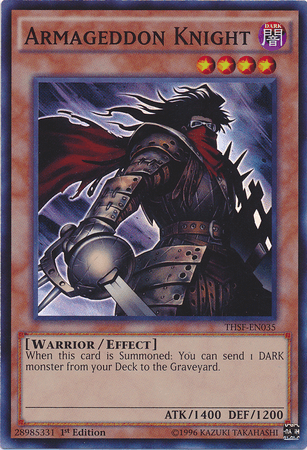 1st Edition, Dark, Effect Monster, Super Rare, The Secret Forces, Unlimited, Warrior Armageddon Knight [THSF-EN035] Super Rare - Trading Card World