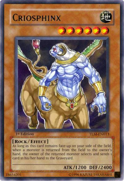 1st Edition, Earth, Effect Monster, Rare, Rock, The Lost Millennium, Unlimited Criosphinx [TLM-EN013] Rare - Trading Card World