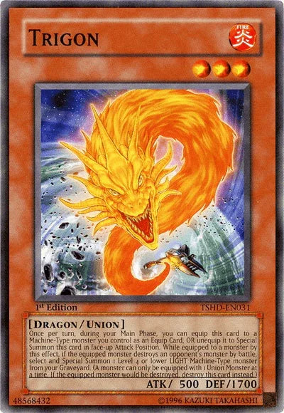 1st Edition, Common, Dragon, Fire, The Shining Darkness, Union Monster, Unlimited Trigon [TSHD-EN031] Common - Trading Card World