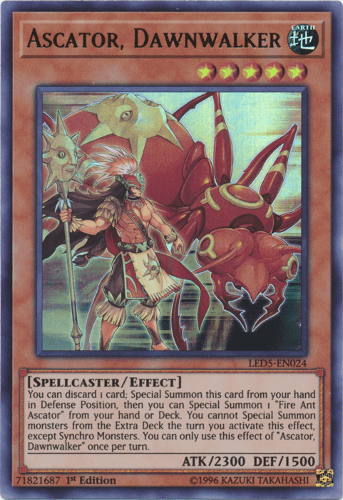 1st Edition, Earth, Effect Monster, Legendary Duelists: Immortal Destiny, Spellcaster, Ultra Rare Ascator, Dawnwalker [LED5-EN024] Ultra Rare - Trading Card World