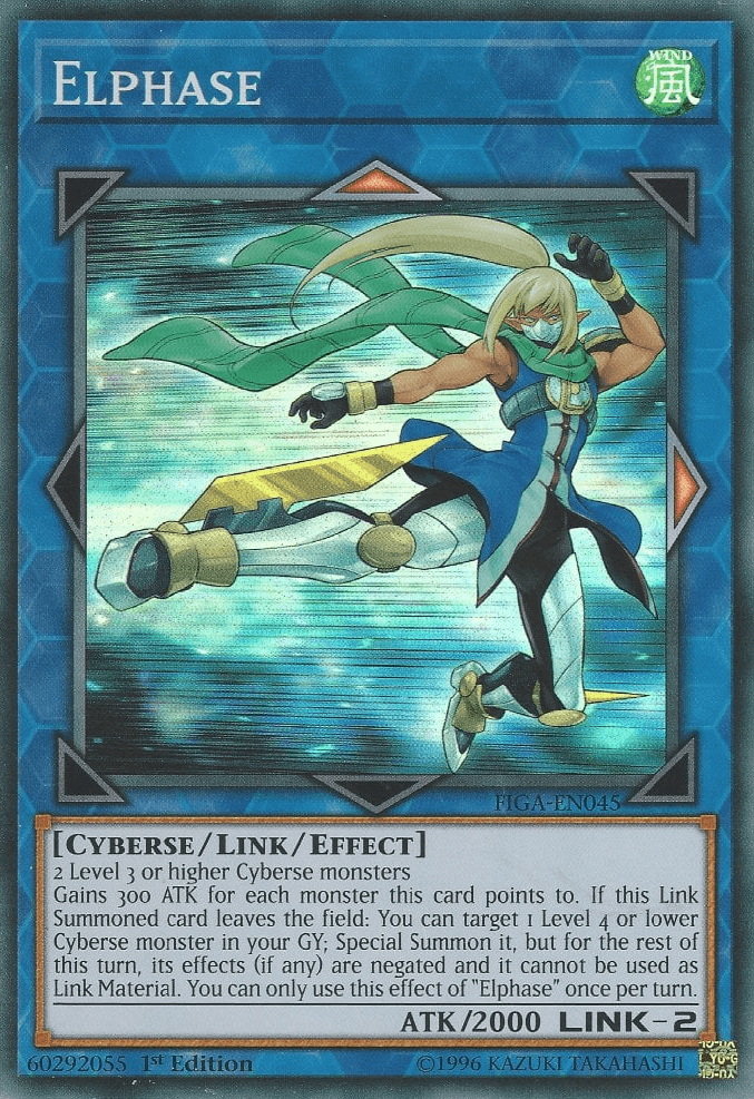 1st Edition, Cyberse, Fists of the Gadgets, Link/Effect Monster, Super Rare, Wind Elphase [FIGA-EN045] Super Rare - Trading Card World