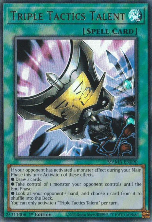 1st Edition, Magnificent Mavens, Normal Spell, Spell, Ultra Rare Triple Tactics Talent [MAMA-EN090] Ultra Rare - Trading Card World