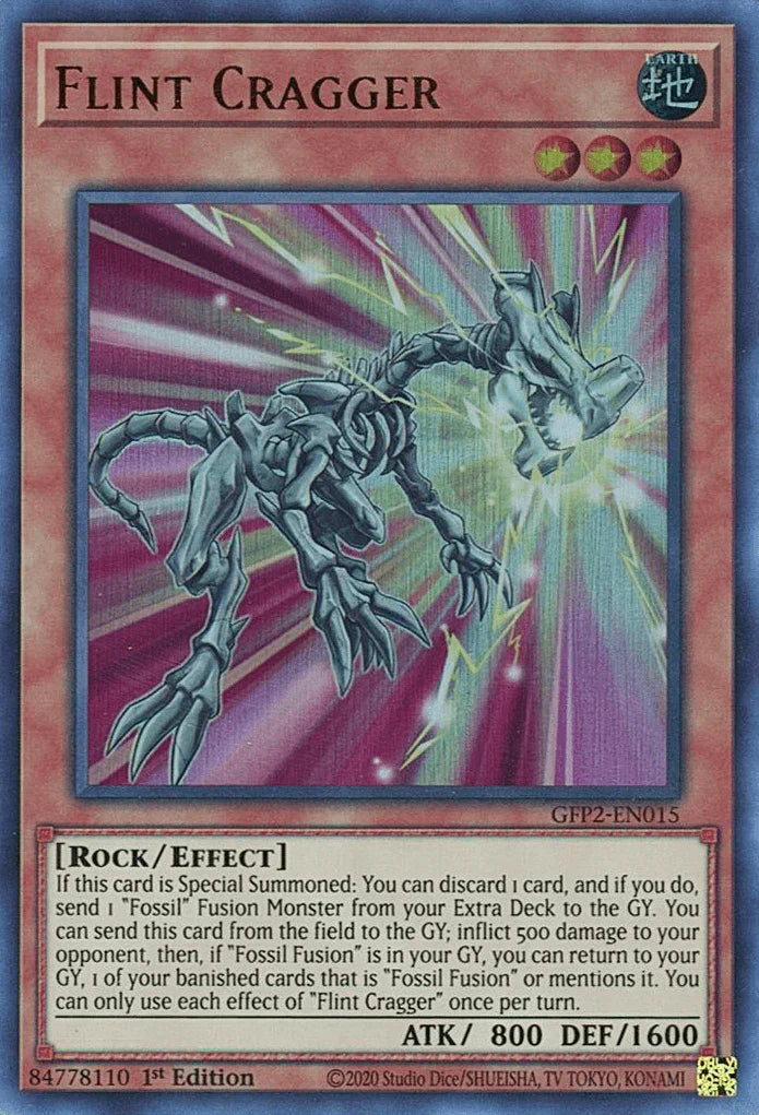 1st Edition, Earth, Effect Monster, Ghosts From the Past: The 2nd Haunting, Rock, Ultra Rare Flint Cragger [GFP2-EN015] Ultra Rare - Trading Card World