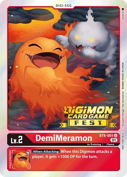 BT6-001, Digi-Egg, Double Diamond Promos, Flame, In-Training, Promo, Red DemiMeramon [BT6-001] (Digimon Card Game Fest 2022) [Double Diamond Promos] - Trading Card World