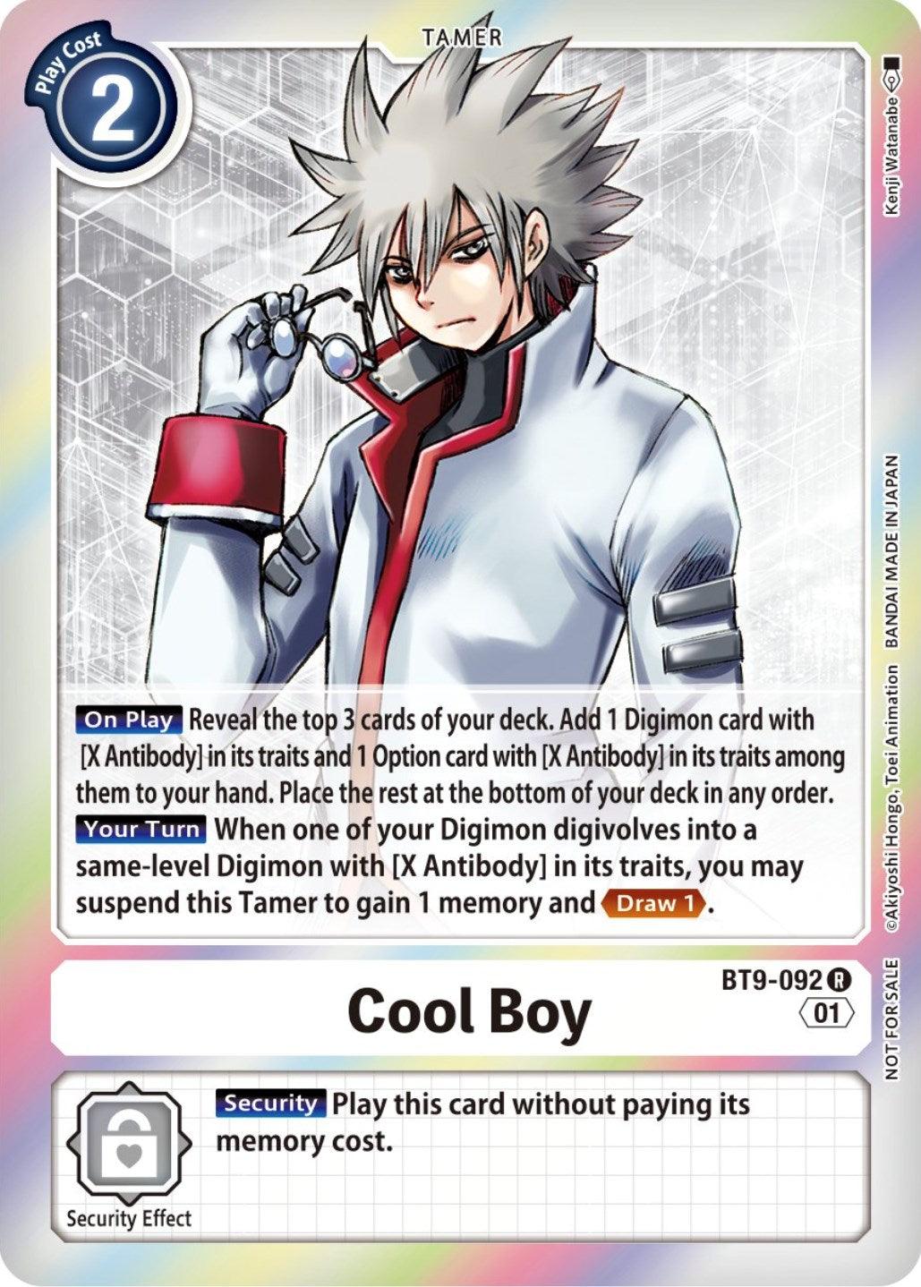 BT9-092, Promo, Tamer, White, X Record Promos Cool Boy [BT9-092] (Event Pack 4) [X Record Promos] - Trading Card World