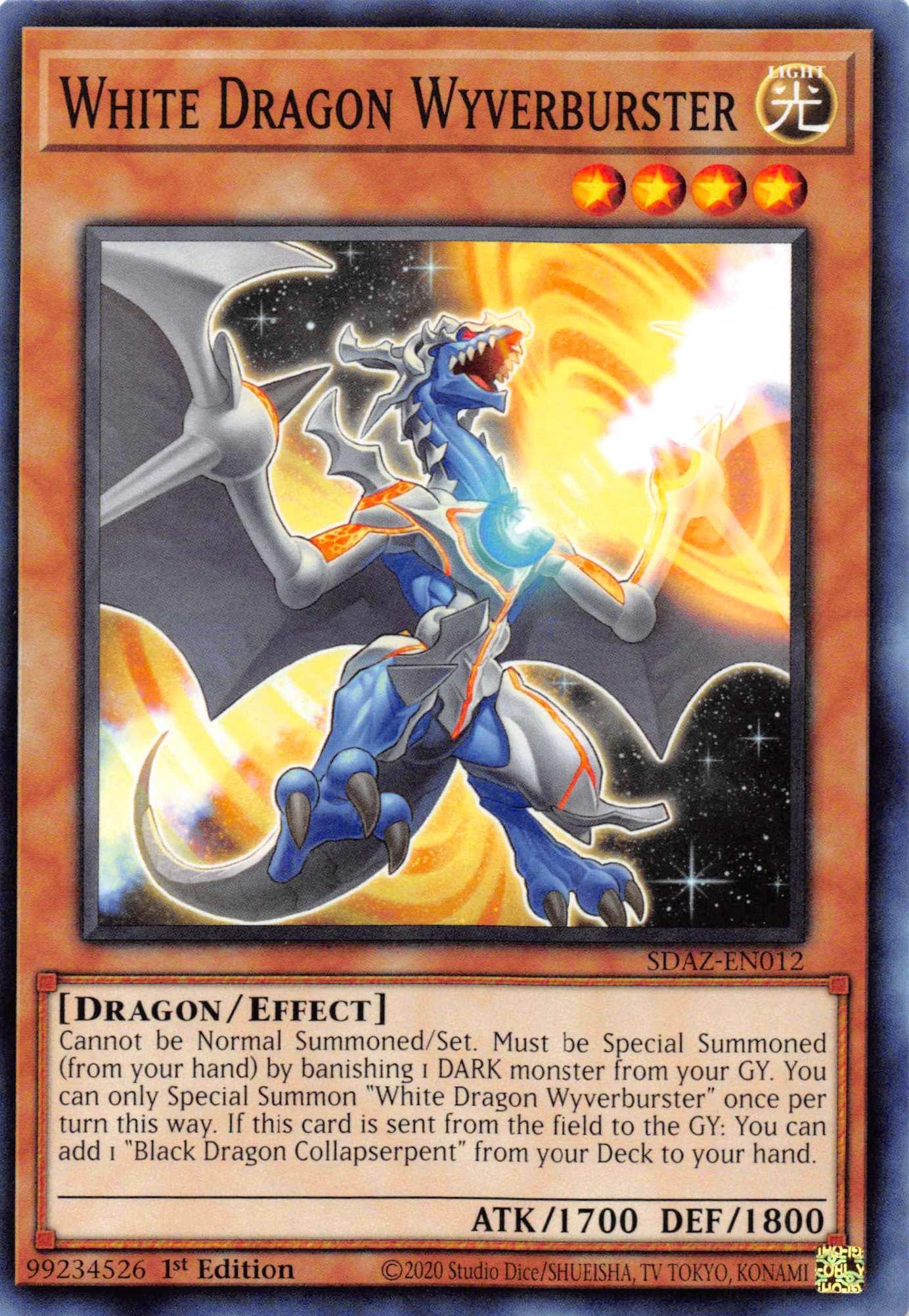1st Edition, Common, Dragon, Effect Monster, Light, Structure Deck: Albaz Strike White Dragon Wyverburster [SDAZ-EN012] Common - Trading Card World