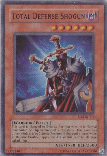 Dark, Dark Beginning 2, Effect Monster, Super Rare, Unlimited, Warrior Total Defense Shogun [DB2-EN110] Super Rare - Trading Card World